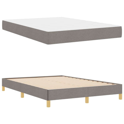 Box Spring Seng Taupe, Brun 160 X 200 Cm Stof, Ingeniørtræ - Billede 6