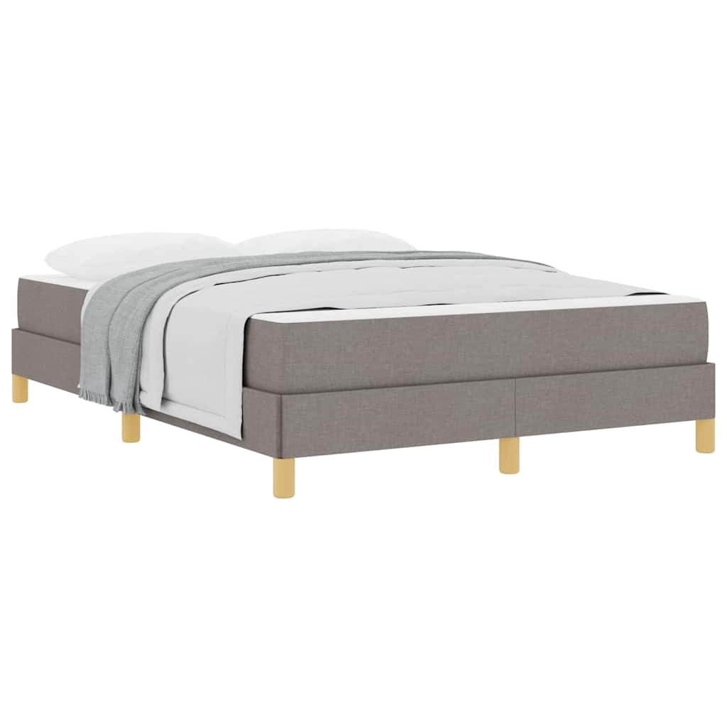 Box Spring Seng Taupe, Brun 160 X 200 Cm Stof, Ingeniørtræ - Billede 3