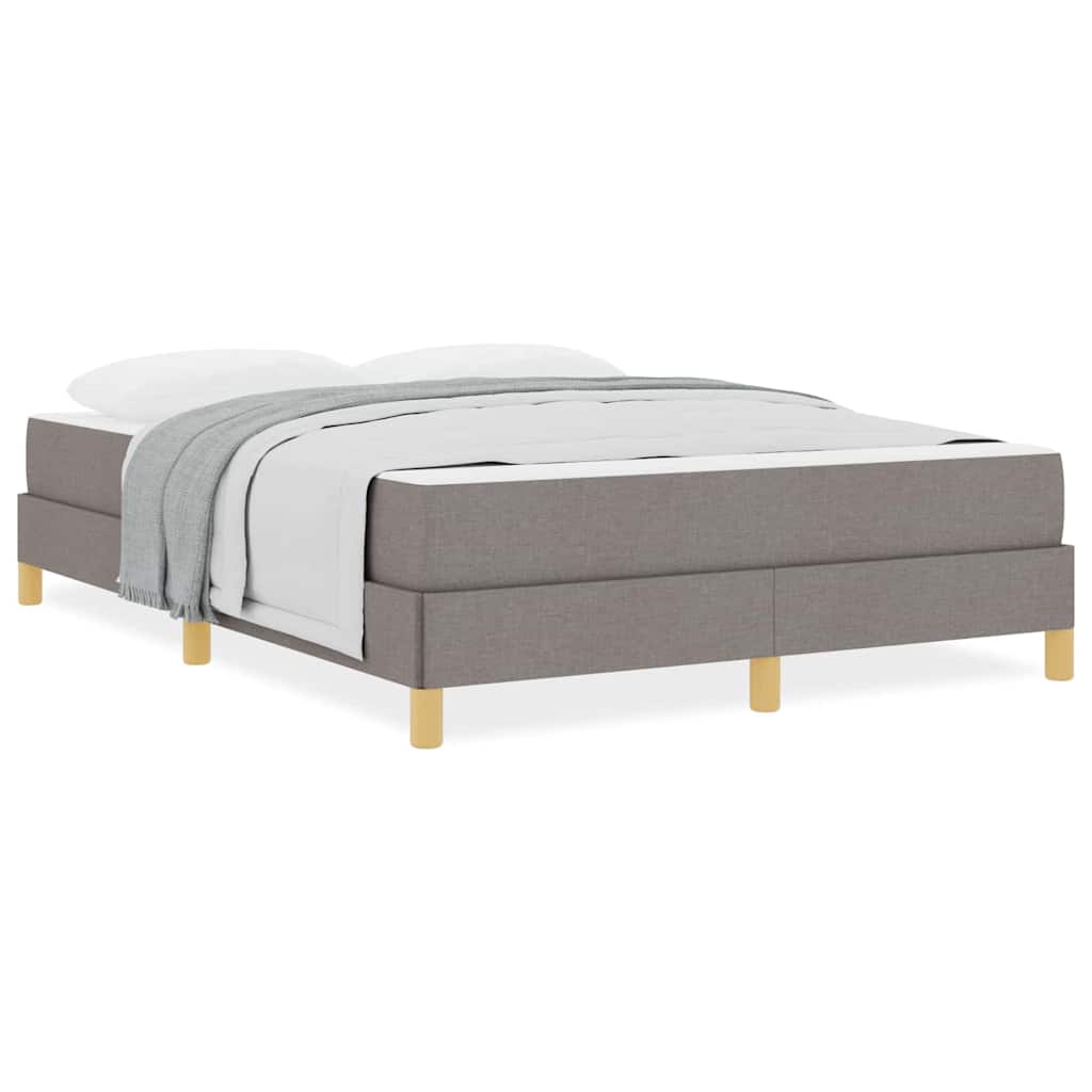 Box Spring Seng Taupe, Brun 160 X 200 Cm Stof, Ingeniørtræ - Billede 4
