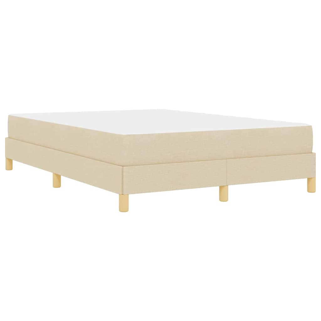 Box Spring Seng Krém, Brun 160 X 200 Cm Stof, Ingeniørtræ - Billede 8