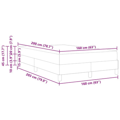 Box Spring Seng Blå, Brun 160 X 200 Cm Stof, Ingeniørtræ - Billede 12