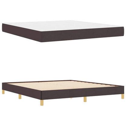 Box Spring Seng Brun 180 X 200 Cm Stof Og Konstrueret Træ - Billede 5