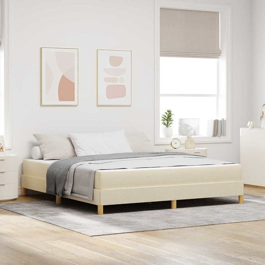 Box Spring Seng Creme Og Brun 180 X 200 Cm - Hovedbillede