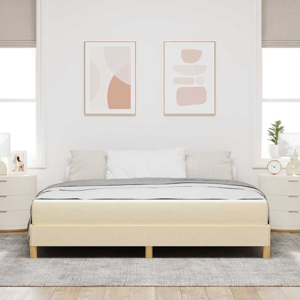 Box Spring Seng Creme Og Brun 180 X 200 Cm - Billede 4