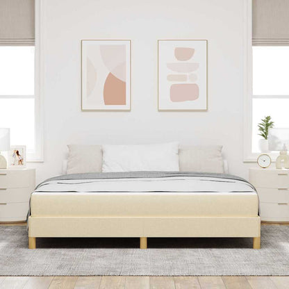 Box Spring Seng Creme Og Brun 180 X 200 Cm - Billede 4