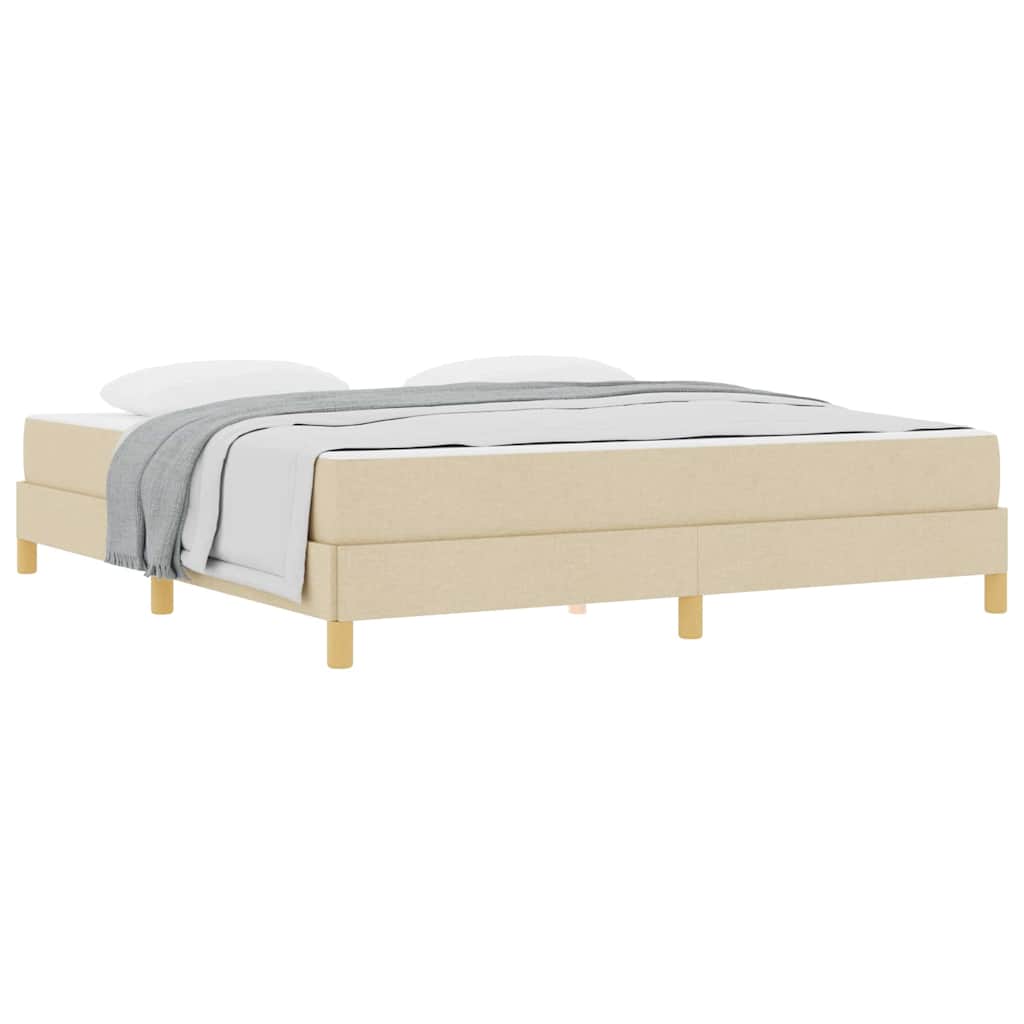 Box Spring Seng Creme Og Brun 180 X 200 Cm - Billede 3
