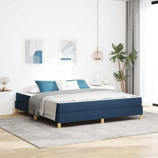 Box Spring Seng Blå Og Brun 180 X 200 Cm - Hovedbillede