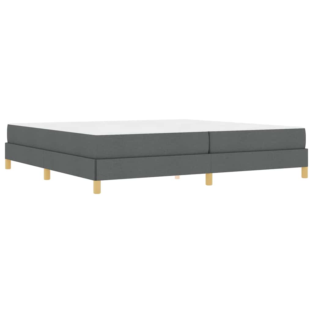Box Spring Seng Mørkegrå, Brun 200 X 200 Cm Stof, Ingeniørtræ - Billede 2