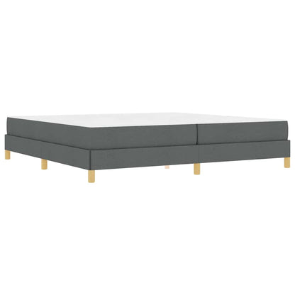 Box Spring Seng Mørkegrå, Brun 200 X 200 Cm Stof, Ingeniørtræ - Billede 2