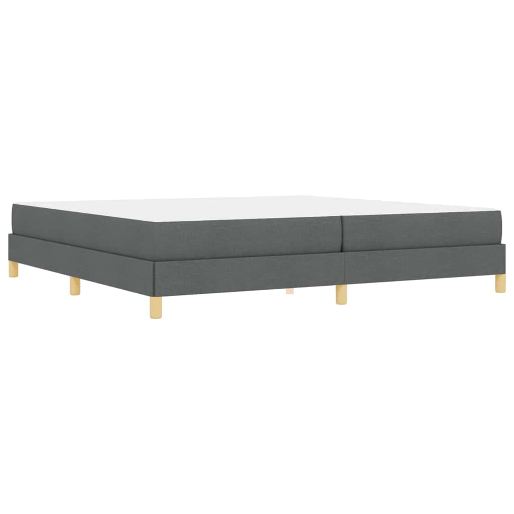 Box Spring Seng Mørkegrå, Brun 200 X 200 Cm Stof, Ingeniørtræ - Billede 9