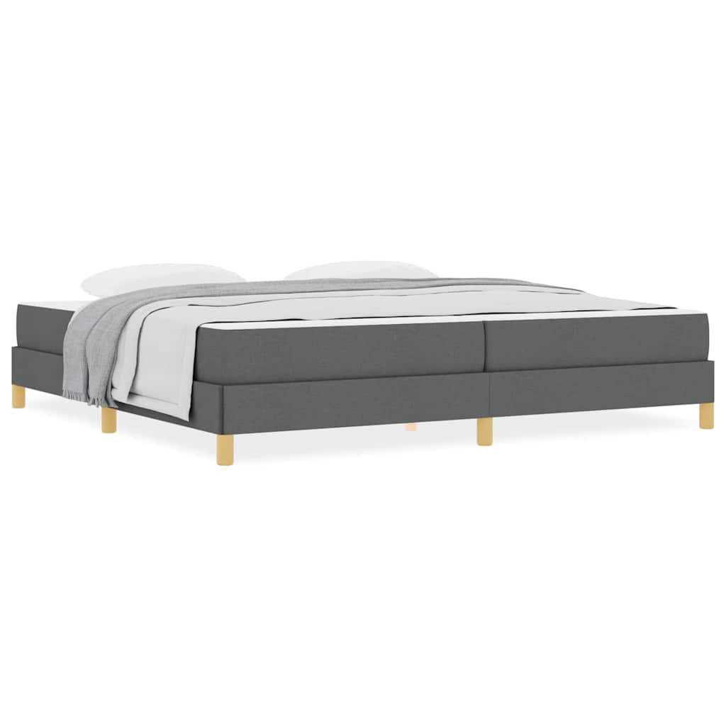 Box Spring Seng Mørkegrå, Brun 200 X 200 Cm Stof, Ingeniørtræ - Billede 4