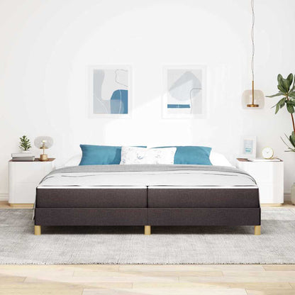 Box Spring Seng Brun 200 X 200 Cm Stof Og Konstrueret Træ - Billede 4
