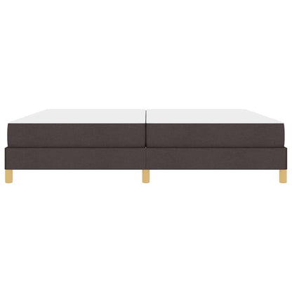 Box Spring Seng Brun 200 X 200 Cm Stof Og Konstrueret Træ - Billede 6