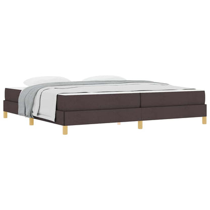 Box Spring Seng Brun 200 X 200 Cm Stof Og Konstrueret Træ - Billede 3