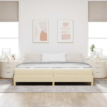Box Spring Seng Creme Og Brun 200 X 200 Cm - Billede 4