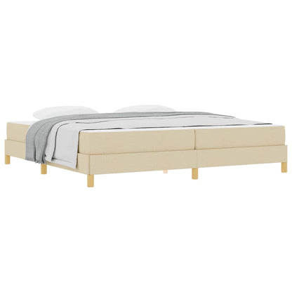 Box Spring Seng Creme Og Brun 200 X 200 Cm - Billede 3