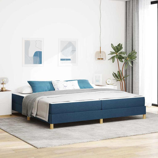 Box Spring Seng Blå Og Brun 200 X 200 Cm - Hovedbillede