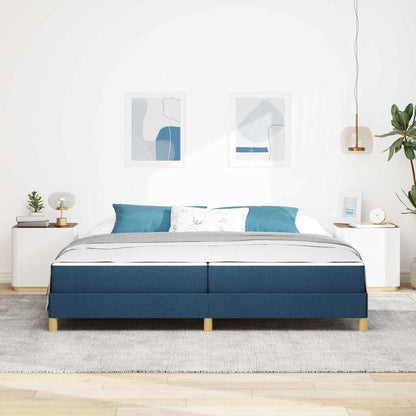 Box Spring Seng Blå Og Brun 200 X 200 Cm - Billede 4