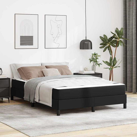 Seng Med Madras Sort 140 X 190 Cm Kunstlæder - Hovedbillede