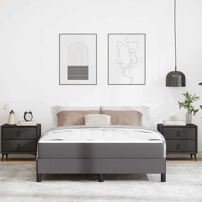 Seng Med Madras Grå 140 X 190 Cm Kunstlæder - Billede 4