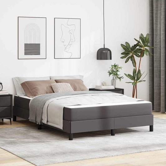 Seng Med Madras Grå 160 X 200 Cm Kunstlæder - Hovedbillede
