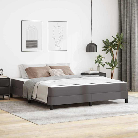 Seng Med Madras Grå 180 X 200 Cm Kunstlæder - Hovedbillede