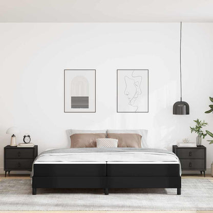 Seng Med Madras Sort 200 X 200 Cm Kunstlæder - Billede 5