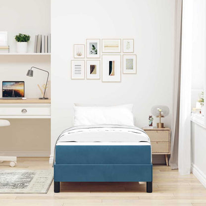 Boxmadras Med Topmadras Med Madras Mørk Blå 80 X 200 Cm Fløjl - Billede 4