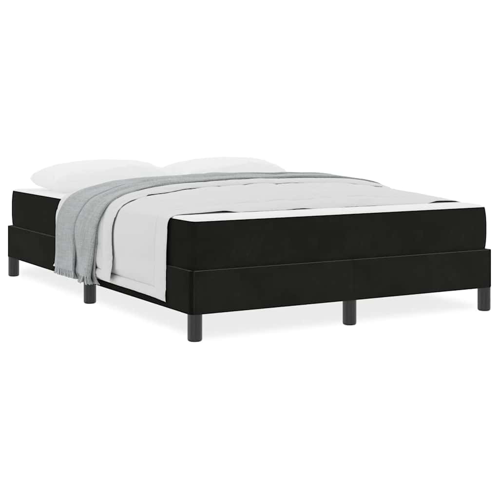 Boxmadras Med Topmadras Med Madras Sort 140 X 190 Cm Fløjl - Billede 4