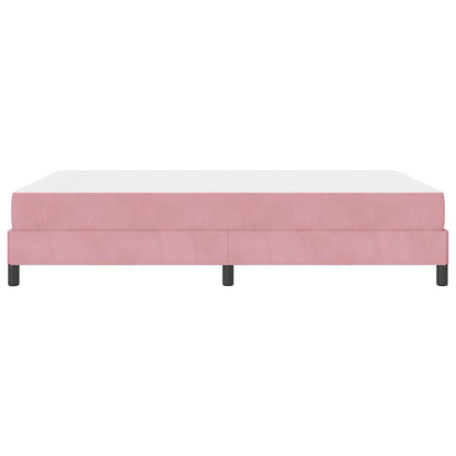 Boxmadras Med Topmadras Med Madras Lyserød 140 X 190 Cm Fløjl - Billede 7