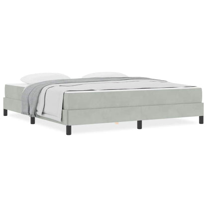 Boxmadras Med Topmadras Med Madras Lysegrå 180 X 200 Cm Fløjl - Billede 4