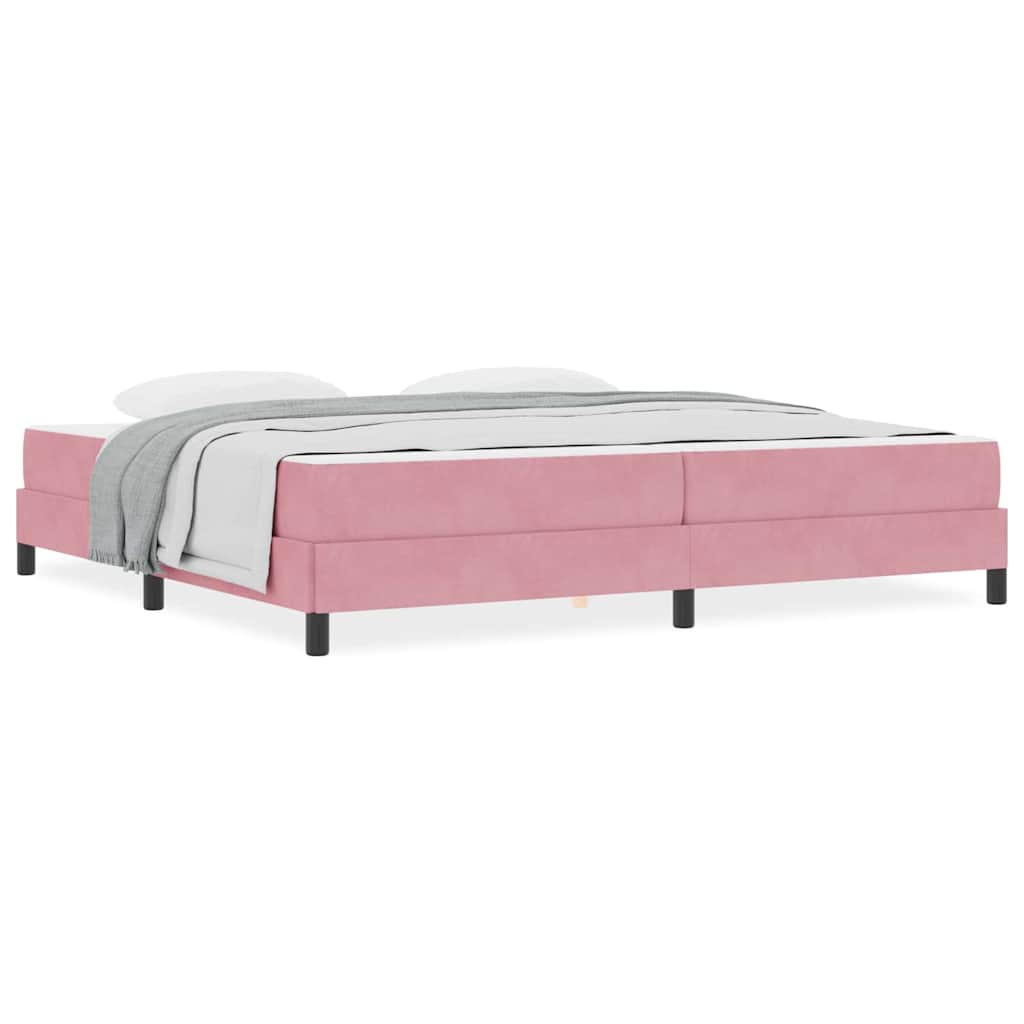 Boxmadras Med Topmadras Med Madras Lyserød 200 X 200 Cm Fløjl - Billede 4