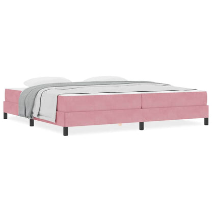 Boxmadras Med Topmadras Med Madras Lyserød 200 X 200 Cm Fløjl - Billede 4