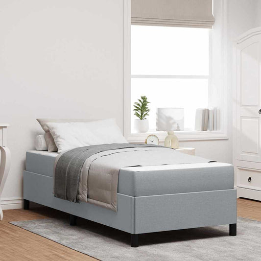 Box Spring Seng Lys Grå Og Sort 80 X 200 Cm - Hovedbillede