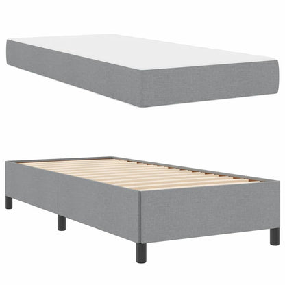 Box Spring Seng Lys Grå, Sort 90 X 190 Cm Stof, Ingeniørtræ - Billede 6