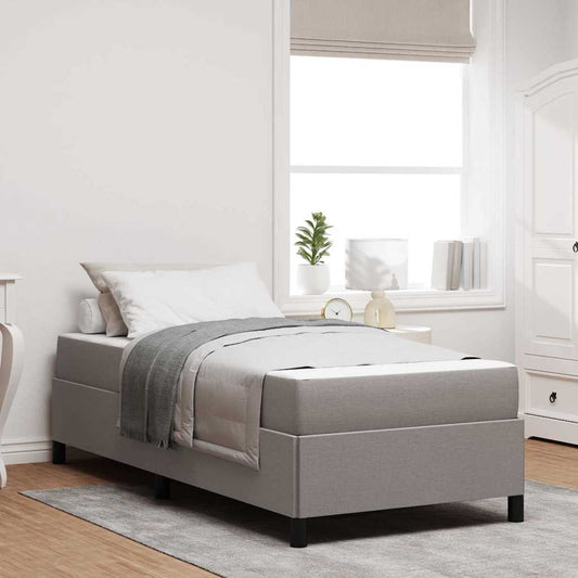 Box Spring Seng Gråbrun Og Sort 90 X 190 Cm - Hovedbillede