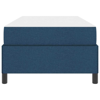 Box Spring Seng Blå Og Sort 90 X 190 Cm Stof Og Konstrueret Træ - Billede 6