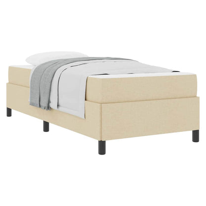 Box Spring Seng Creme Og Sort 90 X 200 Cm - Billede 3