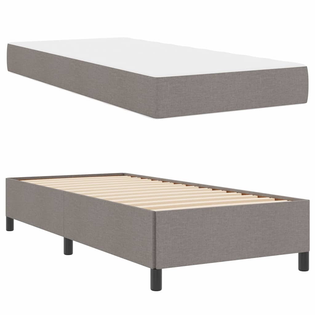 Box Spring Seng Taupe, Sort 100 X 200 Cm Stof, Ingeniørtræ - Billede 6
