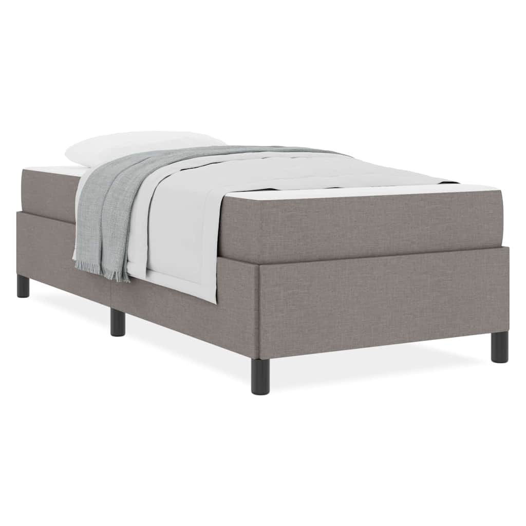 Box Spring Seng Taupe, Sort 100 X 200 Cm Stof, Ingeniørtræ - Billede 4