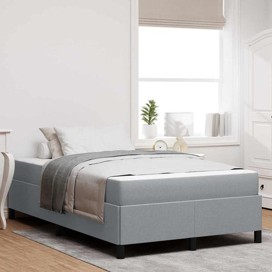Box Spring Seng Lys Grå Og Sort 120 X 190 Cm - Hovedbillede