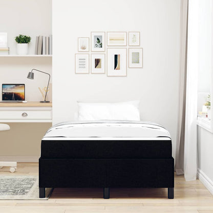 Box Spring Seng Sort, Sort 120 X 190 Cm Stof, Ingeniørtræ - Billede 5