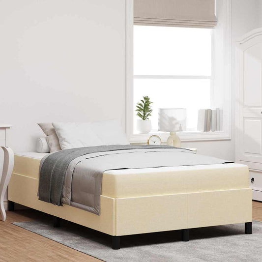 Box Spring Seng Creme Og Sort 120 X 190 Cm - Hovedbillede