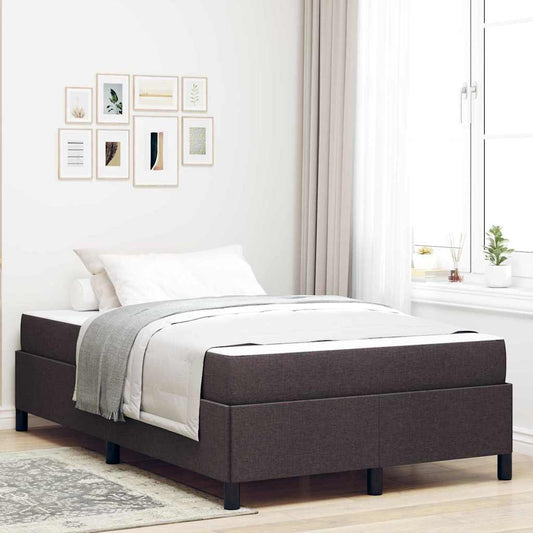 Box Spring Seng Brun 120 X 200 Cm Stof Og Konstrueret Træ - Hovedbillede