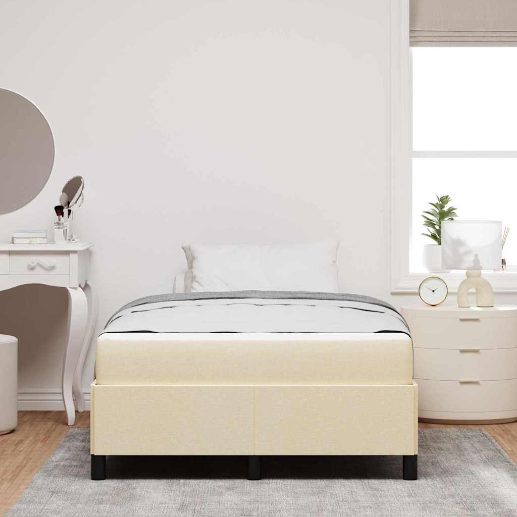 Box Spring Seng Creme, Sort 120 X 200 Cm Stof, Ingeniørtræ - Billede 5