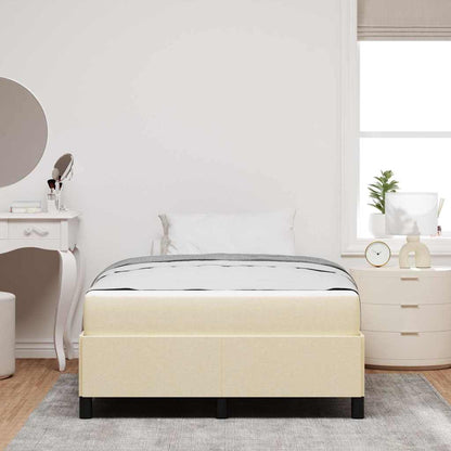 Box Spring Seng Creme, Sort 120 X 200 Cm Stof, Ingeniørtræ - Billede 5