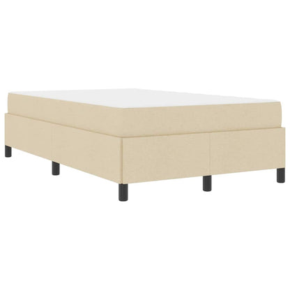 Box Spring Seng Creme, Sort 120 X 200 Cm Stof, Ingeniørtræ - Billede 2