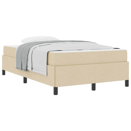 Box Spring Seng Creme, Sort 120 X 200 Cm Stof, Ingeniørtræ - Billede 3