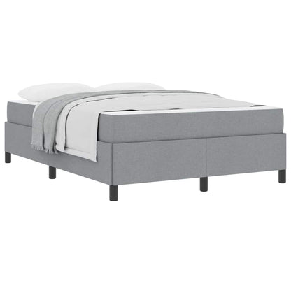 Box Spring Seng Lys Grå Og Sort 140 X 190 Cm - Billede 3
