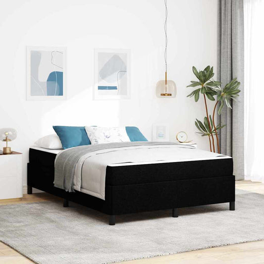 Box Spring Seng Sort Og Sort 140 X 190 Cm - Hovedbillede